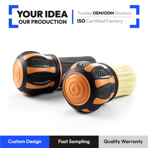 Ensemble de brosses de détaillage automobile miniatures CY-PRO005 Orange (3,9*2,1 pouces), poignée compacte antidérapante, poils personnalisés pour le nettoyage de la voiture et de la maison - Product Image 1