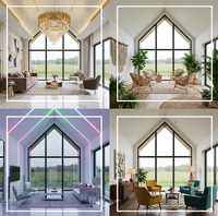 Maison triangulaire moderne en structure acier respirante et personnalisable pour magasin spécialisé de vêtements, idéale pour chambre et cuisine