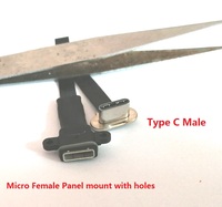 3.1 Tipe C pria PVC kabel USB mikro OEM standar sudut FPC pita datar kabel Data dengan mikrofon stok akhir kabel telepon mikro