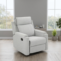 360 °   Fauteuil de relaxation pivotant, fauteuil de bureau, gris clair, inclinable manuel, personnalisable