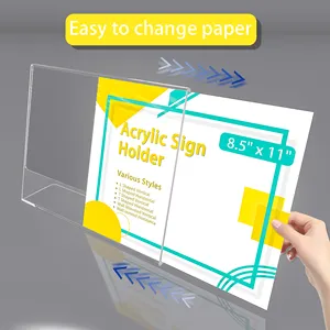 Paquete de 24 soportes de letrero acrílico de 8,5x11, soporte de exhibición de volante de plástico, soporte de mesa de menú de documentos