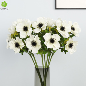 Flor de Anémona Artificial Amarilla, 6 Piezas, Alta Simulación, Decoración para el Hogar - Product Image 5