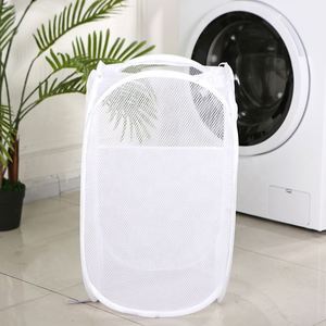 Collapsible PVC & Polyester Canasta De Ropa Cheap <b>Foldable</b> Mesh Laundry <b>Basket</b> for Bulk Storage in Bathroom - Product Image 5