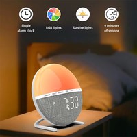 Nouvelle promotion : Réveil intelligent avec lumière d'aube, horloge numérique de table, 7 couleurs RVB, naturel, OEM ODM personnalisé, vente en gros