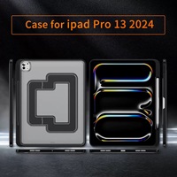 Étui pour tablette en TPU + PC à dos transparent pour iPad Air 11 2024 Pro 11 13 2024 Air 1 2 avec fente pour crayon