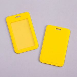 Custom Promotional ABS <b>Plastic</b> Card Holder <b>Sliding</b> Cover UV Printing Simple Creative Design Office Use for Employee ID Student - Product Image 2