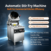 Cuisinière commerciale en acier inoxydable à gaz et électrique, machine à pétrir et à étaler la pâte automatique à 360 degrés, 5000-10000W pour restaurant et snack