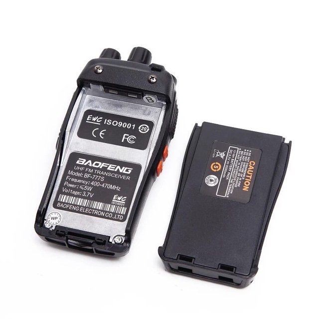 UHF FM Transceiver Rechargeable 3.7V Battery Black BAO FENG UV-5R Walkie Talkie BF-777S in Stock Made in Quanzhou