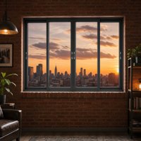 Modernes Aluminium-Schiebefenster mit Edelstahl-Fliegengitter Minimalistisches Design 6063 T5 Optionale Farben für Villen und Geschäftsgebäude