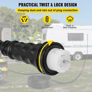 50 Amp 25 Ft 14-50P Male And CS6364 Twist Locking Female RV And Generator Extension Cord For RV Camper And Generator To House