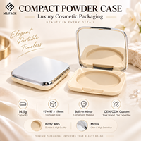 Palette de fards à paupières pressés en poudre portable 14,5 g en ABS recyclable, boîte de rangement vide pour fards à paupières argentée et blanche