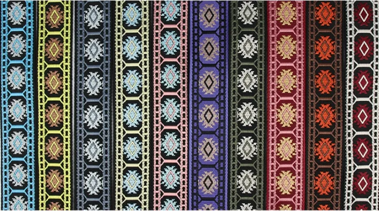 Grande numero di Stock tessuto Boho stile ricamato Vintage Jacquard cinturino in poliestere stile etnico per borsa tracolla