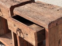 Table basse et table d'appoint en bois d'orme du Nord sur mesure, design moderne, mobilier de salon, support de plateau pour canapé-lit