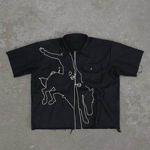 <span class=keywords><strong>Camicia</strong></span> casual da <span class=keywords><strong>uomo</strong></span> in twill antipiega <span class=keywords><strong>con</strong></span> zip, <span class=keywords><strong>camicia</strong></span> <span class=keywords><strong>con</strong></span> zip da <span class=keywords><strong>uomo</strong></span> di design - Product Image 1
