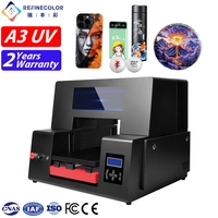 Impresora UV A3 de Inyección de Tinta de Bajo Costo Refinecolor, Impresora de Carcasas para Teléfonos, Máquina de Impresión Digital para Tiendas, Máquina de Impresión de Tazas y Bolígrafos