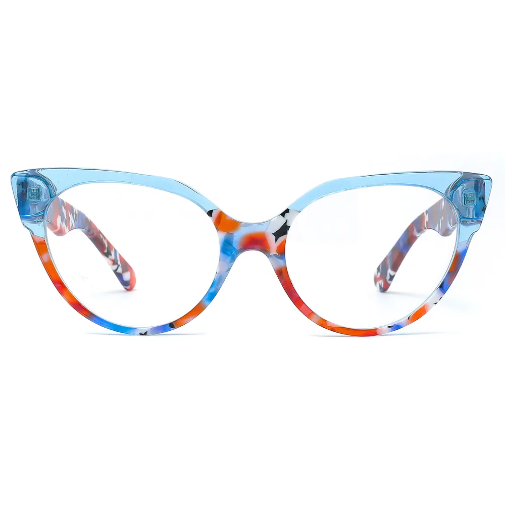 9012 Hot Best Selling Wholesale Laminated Acetate Eye glasses Vintage Cat Eye Optical Frames