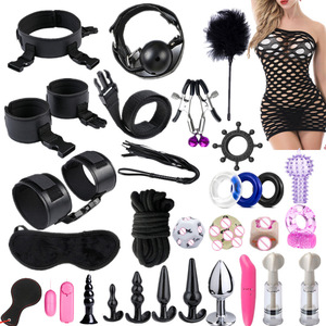 Juego de sujeción de Bondage BDSM, 30 Uds., esposas sexuales, látigo, cuentas anales, tapón Anal, tapón Anal, vibrador de bala, Juguetes sexuales para mujer adulta SM % - Product Image 1