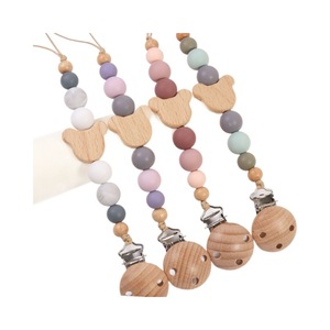 Vente en gros mignonne <span class=keywords><strong>attache</strong></span>-sucette en bois de hêtre pour bébés perles anti-chute de confort pour jouets des fabricants de commerce extérieur - Product Image 5
