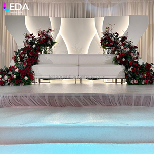 LEDA Simple <b>White</b> <b>Mirror</b> Acrylic Hanging Flower Large Events Backdrop Arch for Wedding - Product Image 3