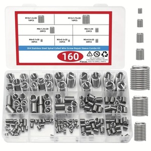Kit de réparation de vis en acier inoxydable 304, 160 pièces, métrique M2 à M12, avec manchons de réparation de vis en spirale - Product Image 1