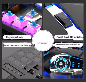 KM600 wired mechanical gaming keyboard retro punk keycap backlit USB desktop <b>computer</b> office 104-key keyboard - Product Image 5