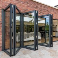Portes pliantes en aluminium ZCSUNG, design moderne, entrée en aluminium, étanches, double vitrage trempé, couleur personnalisée, porte pliable