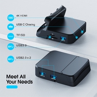 Hub ABS USB C 8 en 1 HDTV USB3.0 USB2.0 Lecteur SD/TF 15W PD USB C Hub Dock pour ordinateur portable et téléphone avec support de téléphone