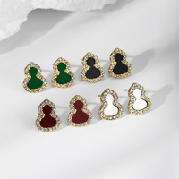 Boucles d'oreilles en forme de gourde en acier inoxydable 316L pour femmes, style minimaliste, luxe, usage quotidien, vente en gros de bijoux
