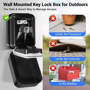 Smart Lock Box para llaves con código APP Control Bluetooth y desbloqueo de PIN Digital Key Lock Box montado en la pared para uso en exteriores - Product Image 2