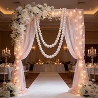 Chaîne de perles PE blanc ivoire 55 cm pour décoration de fond de mariage et fête d'anniversaire, lot en gros pour bricolage
