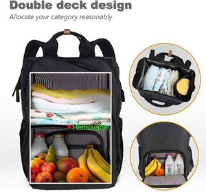 Sac à dos pour couches de bébé, grande capacité, double compartiment, avec sangles pour poussette, imperméable, fabriqué en usine BSCI - Product Image 2