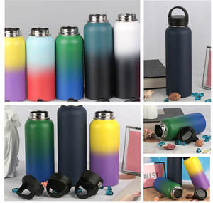 Bouchon de bouteille d'eau à large ouverture personnalisé, en plastique coloré avec paille, pour gourde isotherme en acier inoxydable de 32 oz, idéal pour la gym et le sport, avec revêtement en poudre - Product Image 6