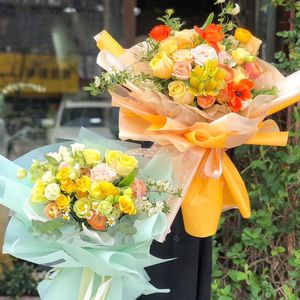 embalaje de regalo de lujo de hilo de poliéster impermeable <span class=keywords><strong>Florista</strong></span> de ramo de flores de papel de embalaje - Product Image 3