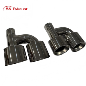Embout d'échappement <span class=keywords><strong>double</strong></span> en acier inoxydable poli style H, à souder, pour silencieux de voiture à <span class=keywords><strong>double</strong></span> <span class=keywords><strong>paroi</strong></span> - Product Image 1