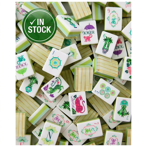 En stock – Luxueux ensemble de tuiles de Mahjong vertes américaines en bois à 4 couches (160 pièces) – Écologique en acrylique – Jeu de poker pour 4 joueurs – Divertissement - Product Image 1