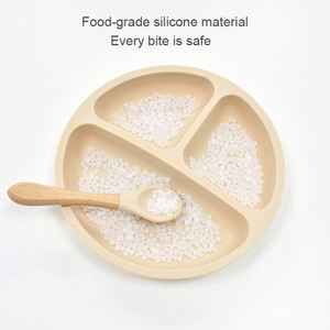 Assiette bébé en silicone à ventouse, sans BPA, antidérapante, compartimentée, compatible micro-ondes, ensemble de vaisselle pour tout-petits - Product Image 5