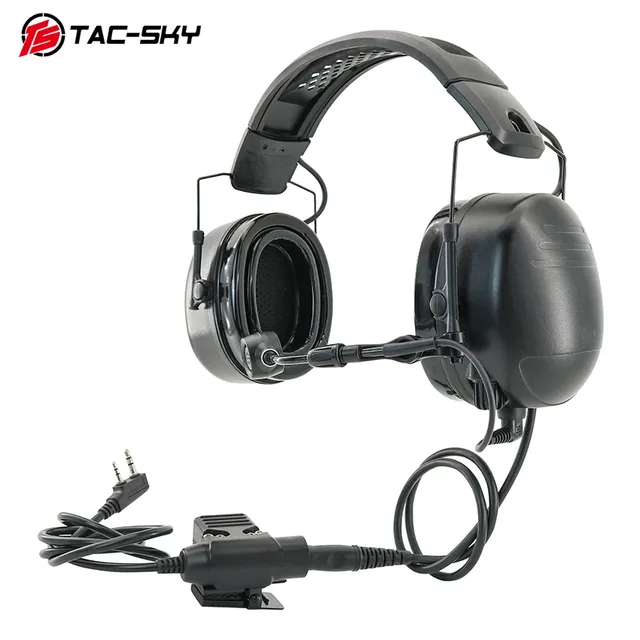 TS TAC-SKY G600 Tactical Communication Headset with U94 PTT Adapter Compatible with Baofeng UV5R, UV82 Walkie Talkies