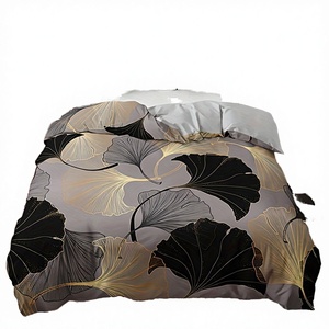 Wholesale 3D Printed Modern 3 Piece Ginkgo Leaf Duvet Cover Set with Floral Design Pillow Cases Bedding - Product Image 4