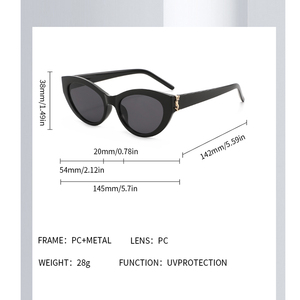 Châu Âu Mỹ của phụ nữ CAT-Eye Sunglasses high-end Retro Shades với UV400 ống kính thời trang đơn giản cái nhìn tự nhiên bán buôn - Product Image 4