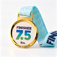 Médaille de marathon personnalisée en alliage de zinc avec émail souple pour les vainqueurs de courses sportives