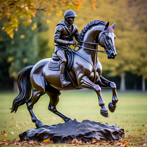 Potente escultura de hombre de bronce estatua de Caballero de alta calidad estatua de caballero en caballo a la venta - Product Image 4