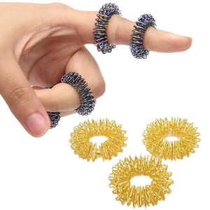 Metal Acupressure Finger Ring <b>Massager</b> for Stress Relief <b>Hand</b> Application Massage Product - Product Image 4