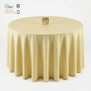 Nappe rectangulaire de gala haut de gamme en polyester, motif floral jacquard, 90x132 pouces, résistante aux plis, personnalisable, couleur ivoire - Product Image 1