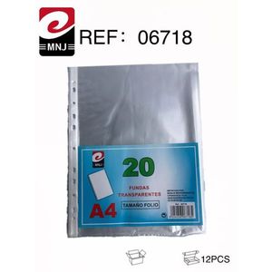 Carpeta de Archivos Transparente de 20 Páginas, Material PP con Inserciones Transparentes, FUNDAS TRANSPARENTES - Product Image 1