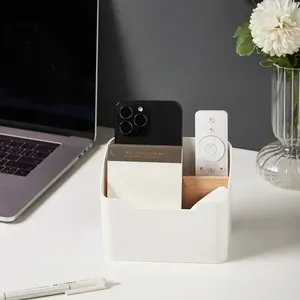<span class=keywords><strong>Organisateur</strong></span> de télécommande multifonction moderne en plastique, support de télécommande TV pour chambre à coucher, salon, boîte de rangement de bureau - Pour table - Product Image 3