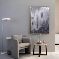 Décoration de salon, art abstrait peint à la main à 100%, peinture sur toile, peinture à l'huile de paysage argenté 3D
