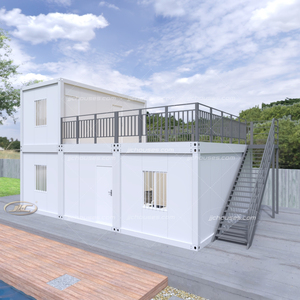 Maison préfabriquée à deux étages, maison préfabriquée aux normes australiennes, <span class=keywords><strong>garage</strong></span> préfabriqué, maison conteneur habitable préfabriquée, bardage avec terrasse - Product Image 6