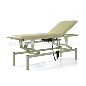Table d'examen gynécologique manuelle en acier inoxydable Henry Hospital avec dossier et rembourrage en cuir - Product Image 3