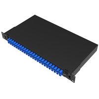 1U 2U 7U dan 4U ODF, baki Splice untuk FTTH 12 24 48 72 144 288 Core Port Fiber Optic Patch Panel dalam satu rak