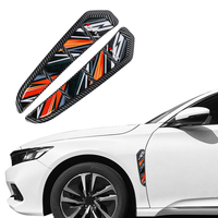 2 autocollants décoratifs pour ailes latérales de voiture de sport, garniture d'aile en fibre de carbone, autocollant auto-adhésif, accessoires de modification de carrosserie automobile